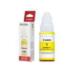 Bouteille d’encre Canon GI-490Y Jaune originale (0666C001AA) pour MegaTank