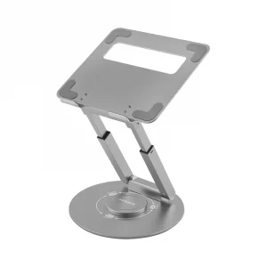 Promate DeskMate-6 support aluminium ordinateur portable réglable vue avant,Support pc portable