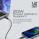 Câble Promate PowerLine-Ci120 USB-C vers Lightning Apple® avec Power Delivery 20 W – Image 6