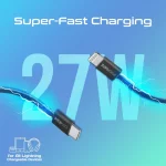 Câble Promate EcoLine-Ci120 –  USB-C vers Lightning 27 W à Charge Ultra-Rapide – Image 6