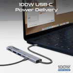 Adaptateur Promate LinkHub-5X Hub USB-C Multifonction à Haute Vitesse 4K@60Hz – Image 6