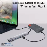 Adaptateur Promate LinkHub-5X Hub USB-C Multifonction à Haute Vitesse 4K@60Hz – Image 5