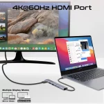Adaptateur Promate LinkHub-5X Hub USB-C Multifonction à Haute Vitesse 4K@60Hz – Image 4