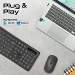 Clavier Sans Fil ProCombo-13 PROMATE Plein Format au Design Fin avec Souris – Image 3