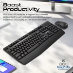 Clavier Sans Fil ProCombo-14 Ergonomique avec Repose-Paume et Souris Ambidextre – Image 6