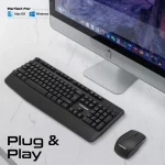 Clavier Sans Fil ProCombo-14 Ergonomique avec Repose-Paume et Souris Ambidextre – Image 4
