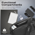 Satchel-MB SleekComfort™ – Sac Bandoulière 15,6" à Compartiments Multiples – Image 3