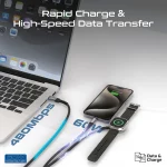 Câble Promate iCharge-Trio 5-en-1 – Multi-Connecteur USB-C, Lightning, Micro-USB – Image 5