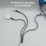 Câble Promate iCharge-Trio 5-en-1 – Multi-Connecteur USB-C, Lightning, Micro-USB – Image 3