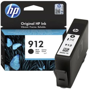 Cartouche HP 912 Noir 3YL80AE - Packaging professionnel HP avec vue produit