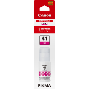 Bouteille d'encre Canon GI-41M MAGENTA 4545C001AA - Vue produit avec packaging original Canon