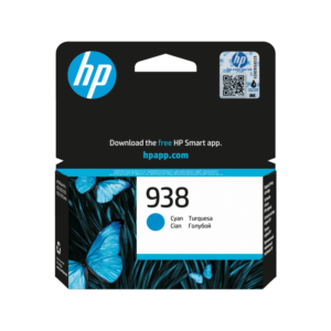 Cartouche d'encre HP 938 Cyan 4S6X5PE - Packaging original HP avec vue produit