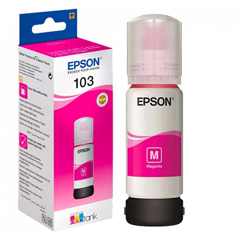 C13T00S34A Bouteille d'encre Epson 103 magenta originale C13T00S34A pour EcoTank - Format pratique