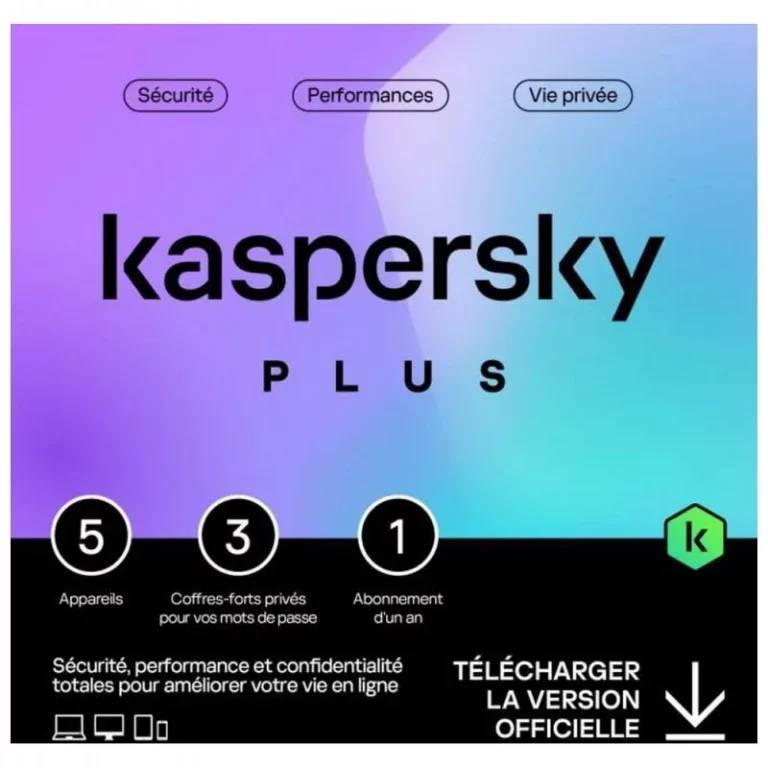 Kaspersky Plus Internet Security 5 postes 1 an protection complète