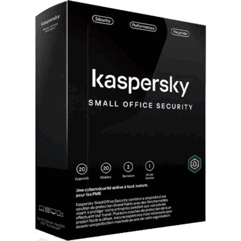 Kaspersky Small Office Security 20 postes 2 serveurs protection PME