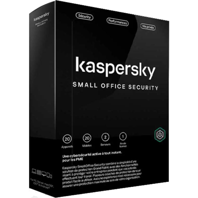 KL45418BNFS-23MAG Kaspersky Small Office Security 20 postes 2 serveurs protection PME