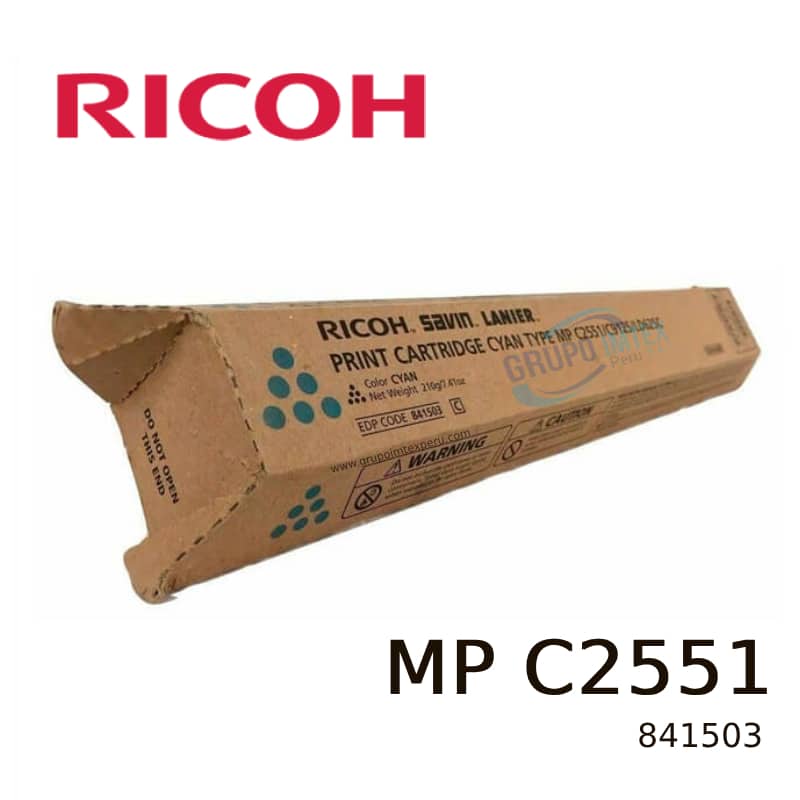 TONER-RICOH-841503-MP-C2551-CYAN-9.5KPG Cartouche toner Ricoh MP C2551 Cyan originale haute capacité