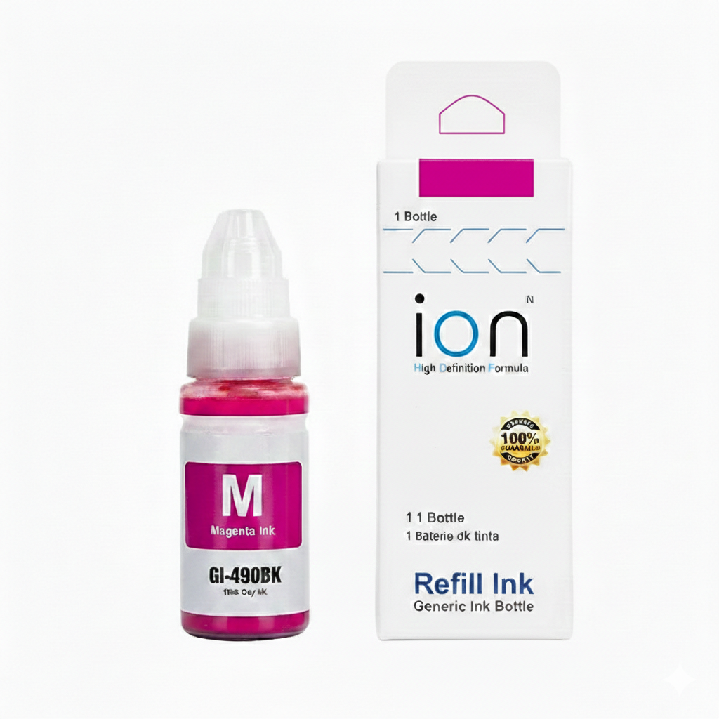 GI490 MAG Canon GI-490M Magenta – Bouteille d’Encre Compatible ION – Image 1