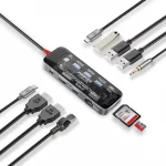 Hub Promate TransHub-Pro USB-C 11 en 1 – 100W Power Delivery, HDMI 4K, DisplayPort, Ethernet, USB, SD/TF, AUX