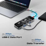 Hub Promate TransHub-Pro USB-C 11 en 1 – 100W Power Delivery, HDMI 4K, DisplayPort, Ethernet, USB, SD/TF, AUX – Image 4